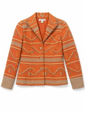 Cold Water Creek Aztec jacket faux suede/cotton P10 crochet cowgirl country